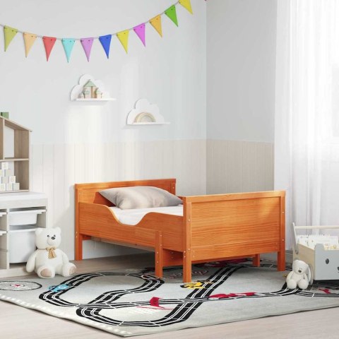 Ramka łóżka z materacem Brązowy 80 x 200 cm Lite drewno sosnowe