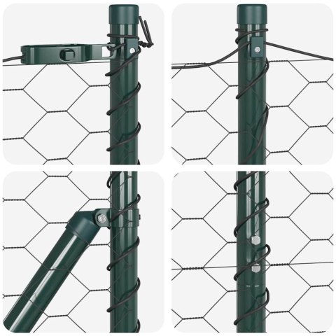 Słupek ogrodzeniowy. Szary 50 x 1,4 m (siatka 50 mm) Stal i PVC
