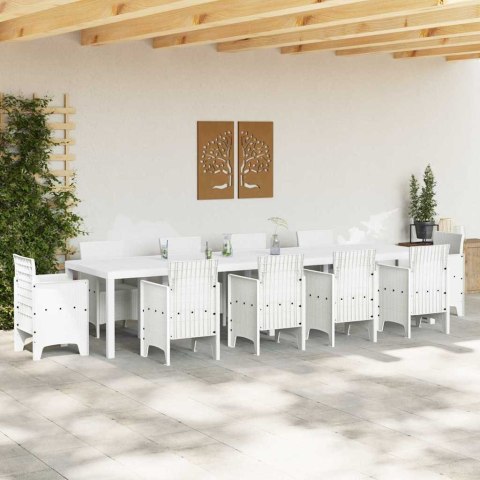 Stół Ogrodowy Biały 350 x 100 x 74 cm polirattan