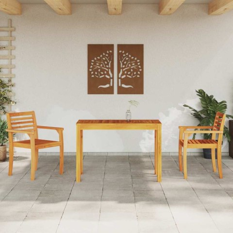 Zestaw do jadalni w ogrodzie 3 pcs Brązowy Lite Drewno Akacji