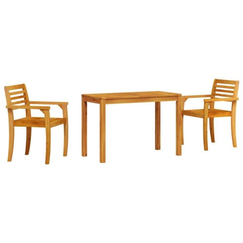 Zestaw do jadalni w ogrodzie 3 pcs Brązowy Lite Drewno Akacji