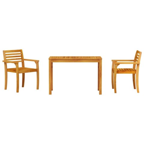 Zestaw do jadalni w ogrodzie 3 pcs Brązowy Lite Drewno Akacji