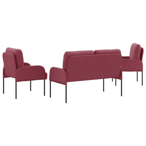 Zestawy sof 3 pcs Czerwone wino 115 x 56 x 80 cm sklejka