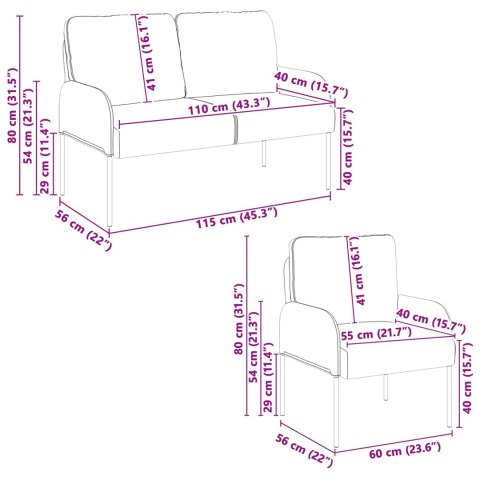 Zestawy sof z poduszką 3 pcs Fioletowy 115 x 56 x 80 cm sklejka