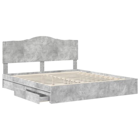 Łóżko z miejscem do przechowywania Betonowy szary 200 x 200 cm