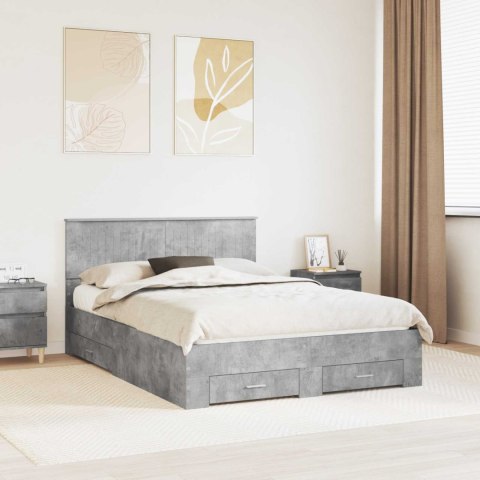 Ramka łóżka Betonowy szary 135 x 190 cm Materiał drewnopochodny