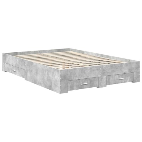 Ramka łóżka Betonowy szary 135 x 190 cm Materiał drewnopochodny