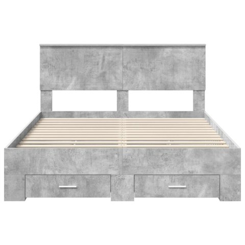 Ramka łóżka Betonowy szary 135 x 190 cm Materiał drewnopochodny