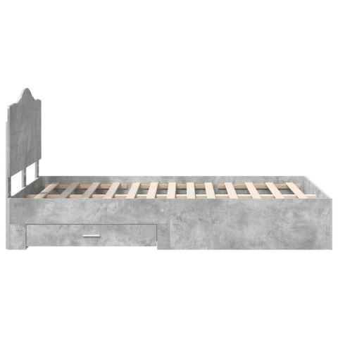 Ramka łóżka Betonowy szary 135 x 190 cm Materiał drewnopochodny