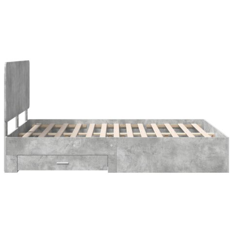 Ramka łóżka Betonowy szary 140 x 190 cm Materiał drewnopochodny