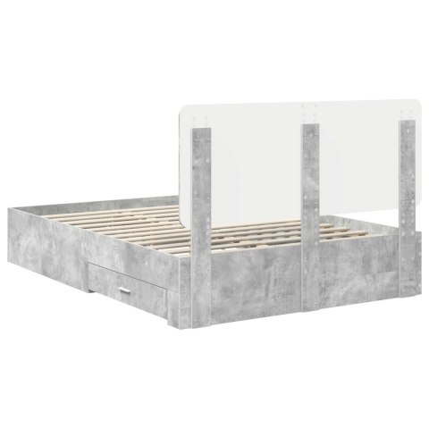 Ramka łóżka Betonowy szary 140 x 190 cm Materiał drewnopochodny