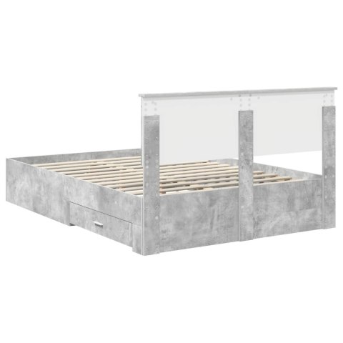 Ramka łóżka Betonowy szary 140 x 200 cm Materiał drewnopochodny