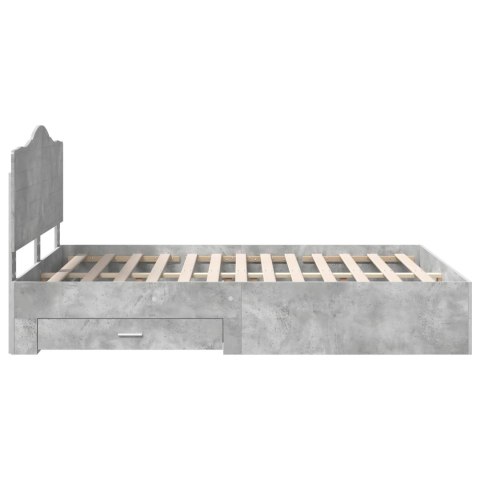 Ramka łóżka Betonowy szary 150 x 200 cm Materiał drewnopochodny