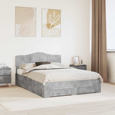 Ramka łóżka Betonowy szary 160 x 200 cm Materiał drewnopochodny