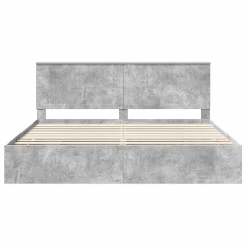 Ramka łóżka Betonowy szary 200 x 200 cm Drewno inżynieryjne