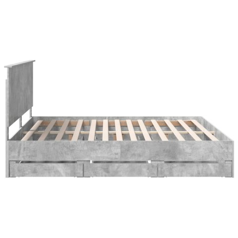 Ramka łóżka Betonowy szary 200 x 200 cm Drewno inżynieryjne