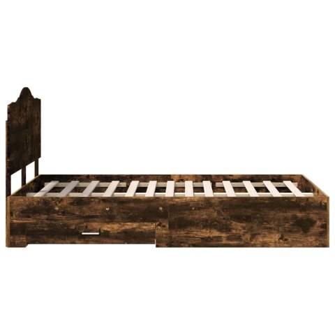 Ramka łóżka Dąb wędzony 135 x 190 cm Materiał drewnopochodny