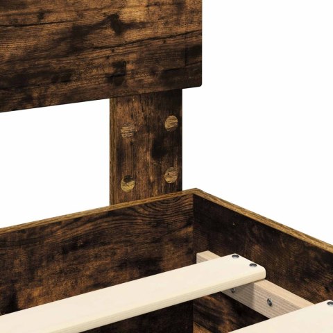 Ramka łóżka Dąb wędzony 150 x 200 cm Materiał drewnopochodny