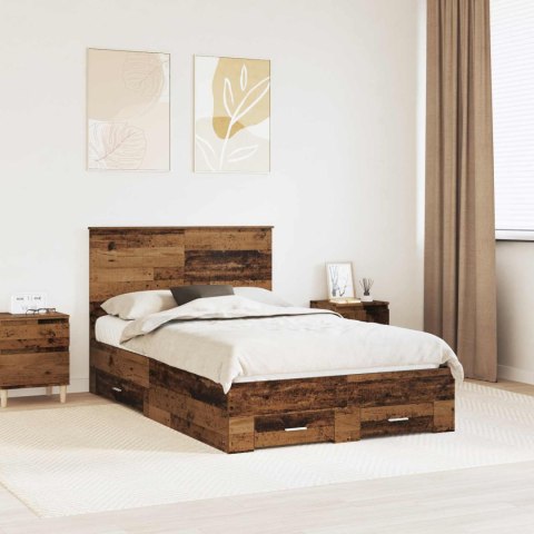 Ramka łóżka Stare drewno 120 x 190 cm Materiał drewnopochodny