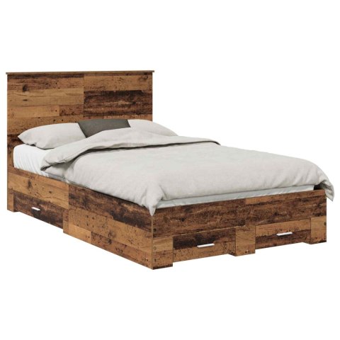 Ramka łóżka Stare drewno 120 x 190 cm Materiał drewnopochodny