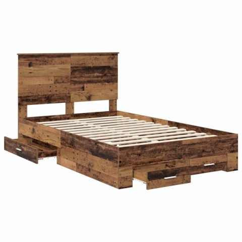 Ramka łóżka Stare drewno 120 x 190 cm Materiał drewnopochodny