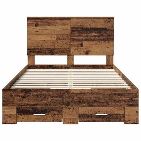 Ramka łóżka Stare drewno 120 x 190 cm Materiał drewnopochodny