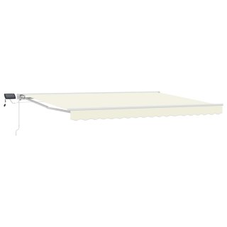 Ręczny ramowy zewnętrzny markizowy z LED Kremowy 4 x 2 m