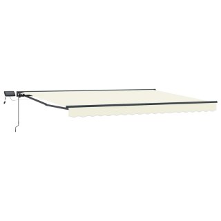 Ręczny ramowy zewnętrzny markizowy z LED kremowy 4 x 2 m