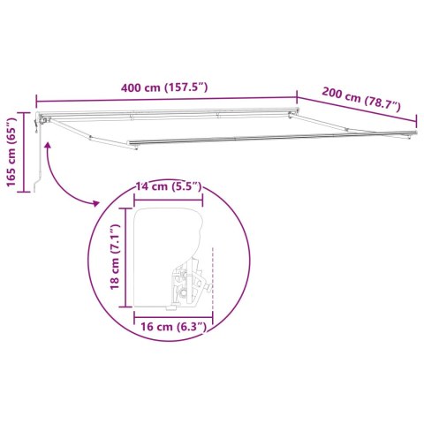 Elektryczna Rozkładana Markiza kremowy 4 x 2 m