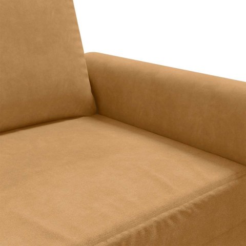 Sofa 2-osobowa, brązowa, 140 cm, tapicerowana aksamitem