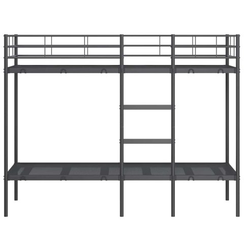 Łóżko piętrowe bez materaca, czarne, 80x200 cm, stal