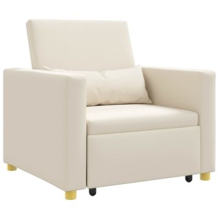Rozkładana sofa jednoosobowa Kremowy biały 90 x 165 x 87 cm