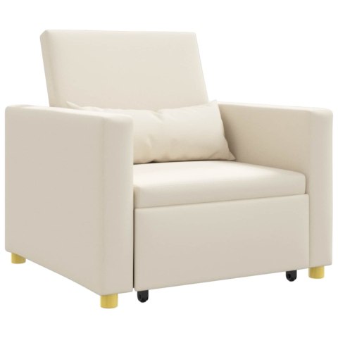 Rozkładana sofa jednoosobowa Kremowy biały 90 x 165 x 87 cm