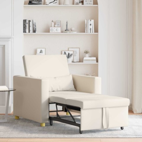 Rozkładana sofa jednoosobowa Kremowy biały 90 x 165 x 87 cm