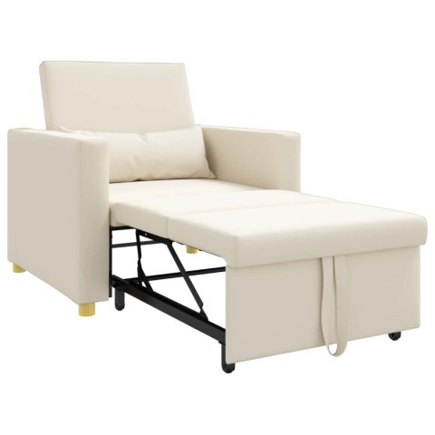 Rozkładana sofa jednoosobowa Kremowy biały 90 x 165 x 87 cm