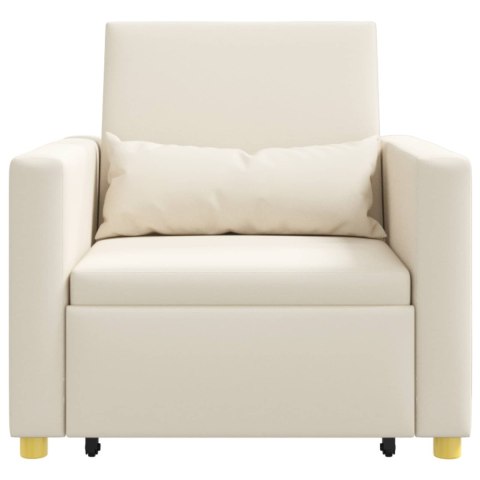 Rozkładana sofa jednoosobowa Kremowy biały 90 x 165 x 87 cm