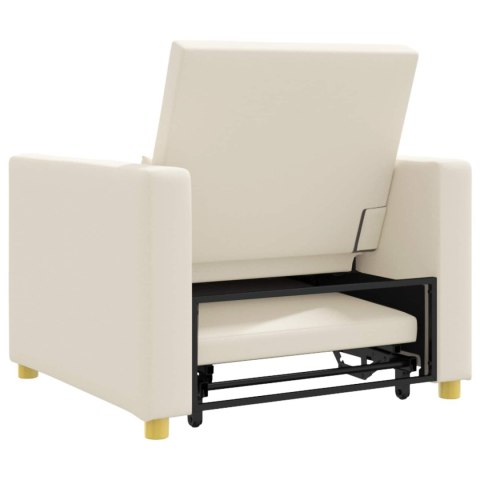 Rozkładana sofa jednoosobowa Kremowy biały 90 x 165 x 87 cm