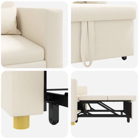Rozkładana sofa jednoosobowa Kremowy biały 90 x 165 x 87 cm