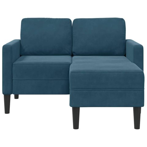 Sofa 2-osobowa z leżanką w kształcie litery L, niebieska