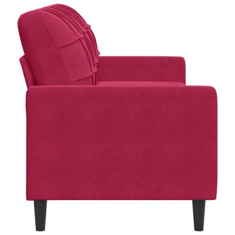 Sofa 3-osobowa, winna czerwień, 180 cm, obita aksamitem