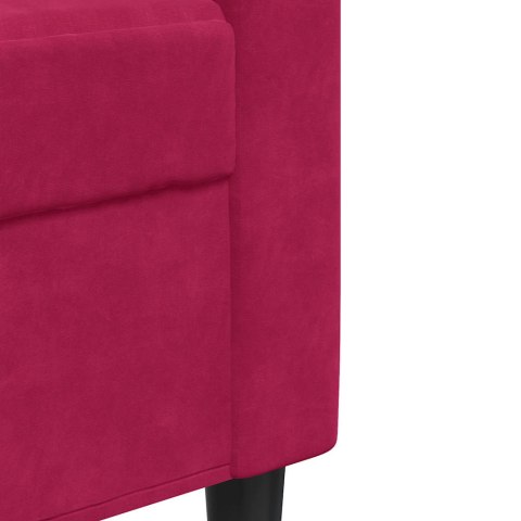Sofa 3-osobowa, winna czerwień, 180 cm, obita aksamitem