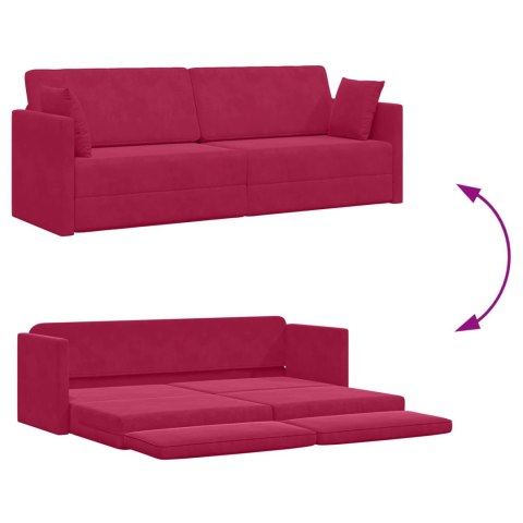 Sofa podłogowa z funkcją spania Czerwone wino 213 x 70 x 77 cm