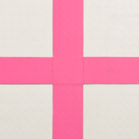Mata gimnastyczna z pompką, 200x200x15 cm, PVC, różowa