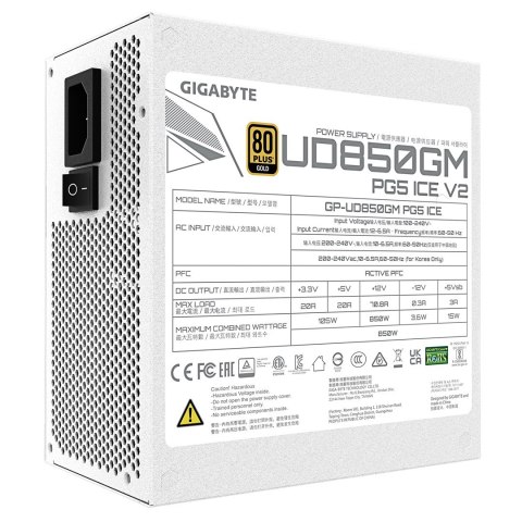 Zasilacz Gigabyte UD850GM PG5 ICE 850W