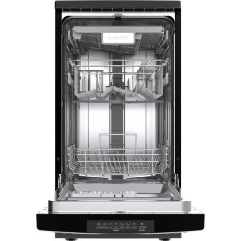Zmywarka wolnostojąca MPM-45-ZMF-02 czarna, 45cm, automatyczne otwieranie, Aqua Stop