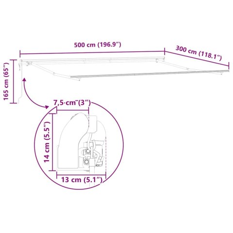Elektryczna Rozkładana Markiza Biały 500 × 300 cm
