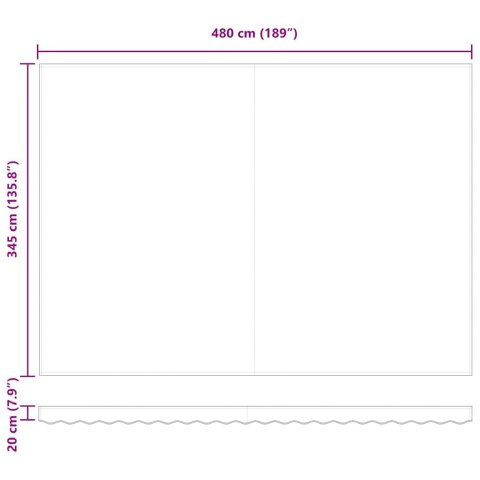 Elektryczna Rozkładana Markiza Czerwony i Biały 500 × 350 cm
