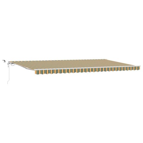 Markiza zwijana Zielony i Żółty 600 × 300 cm Poliester i Metal