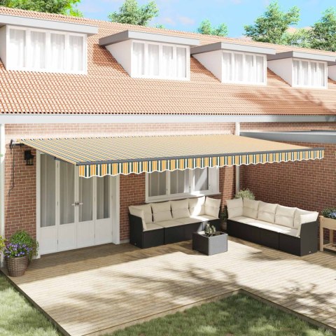 Markiza zwijana Zielony i żółty 600 × 300 cm