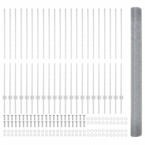 Ogrodzenie z słupkiem Srebrny 1,4 x 50 m Stal